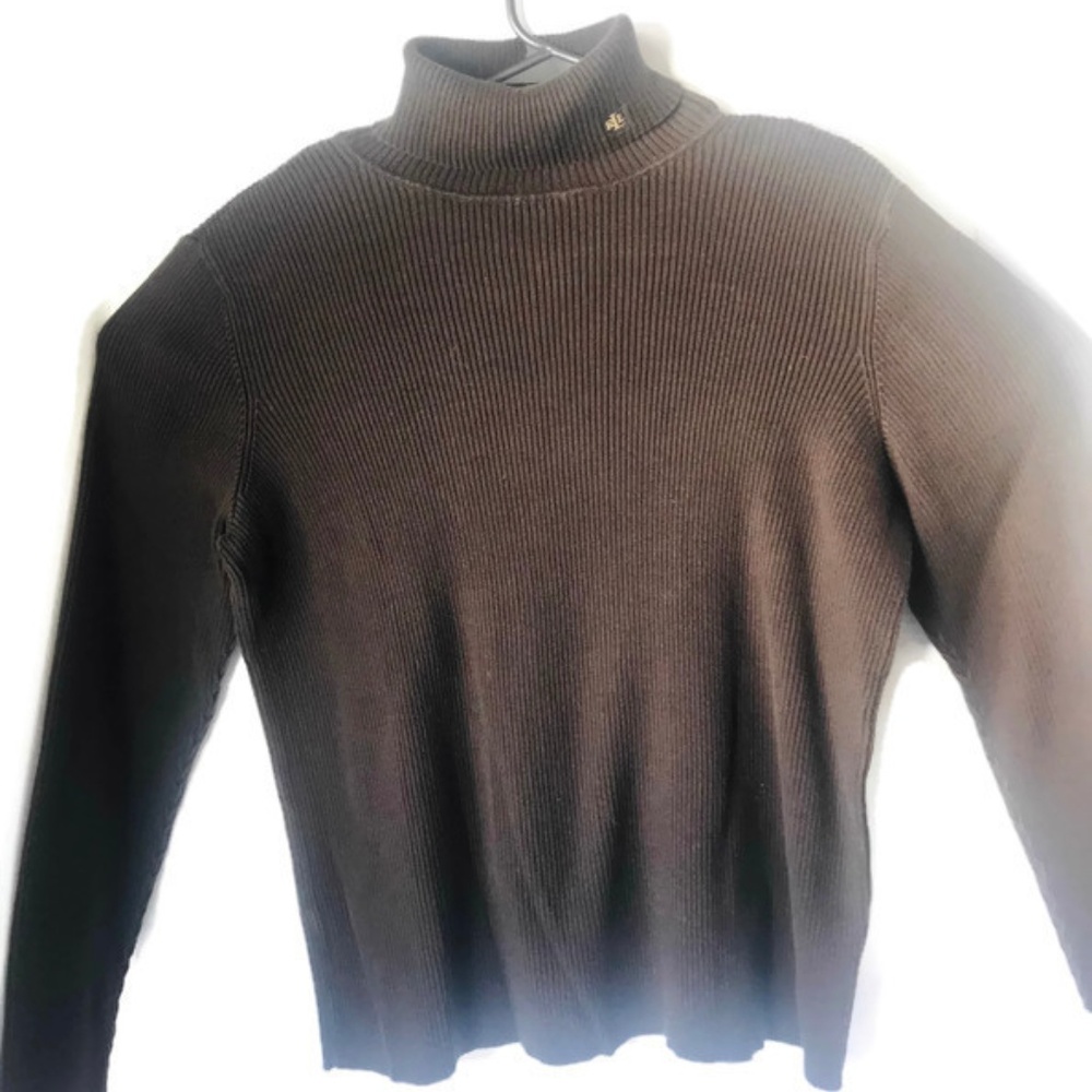 Lauren Ralph Lauren Brown Turtleneck Sweater XL Co